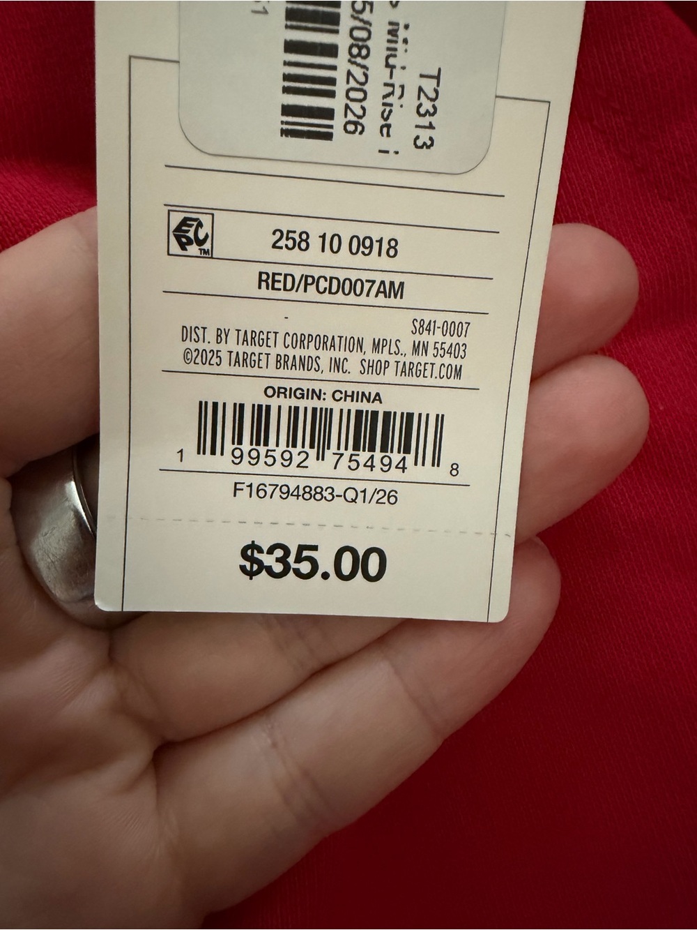 NWT Parke x Target Athletic Drawstring Women's Shorts in Red - Picture 4 of 5
